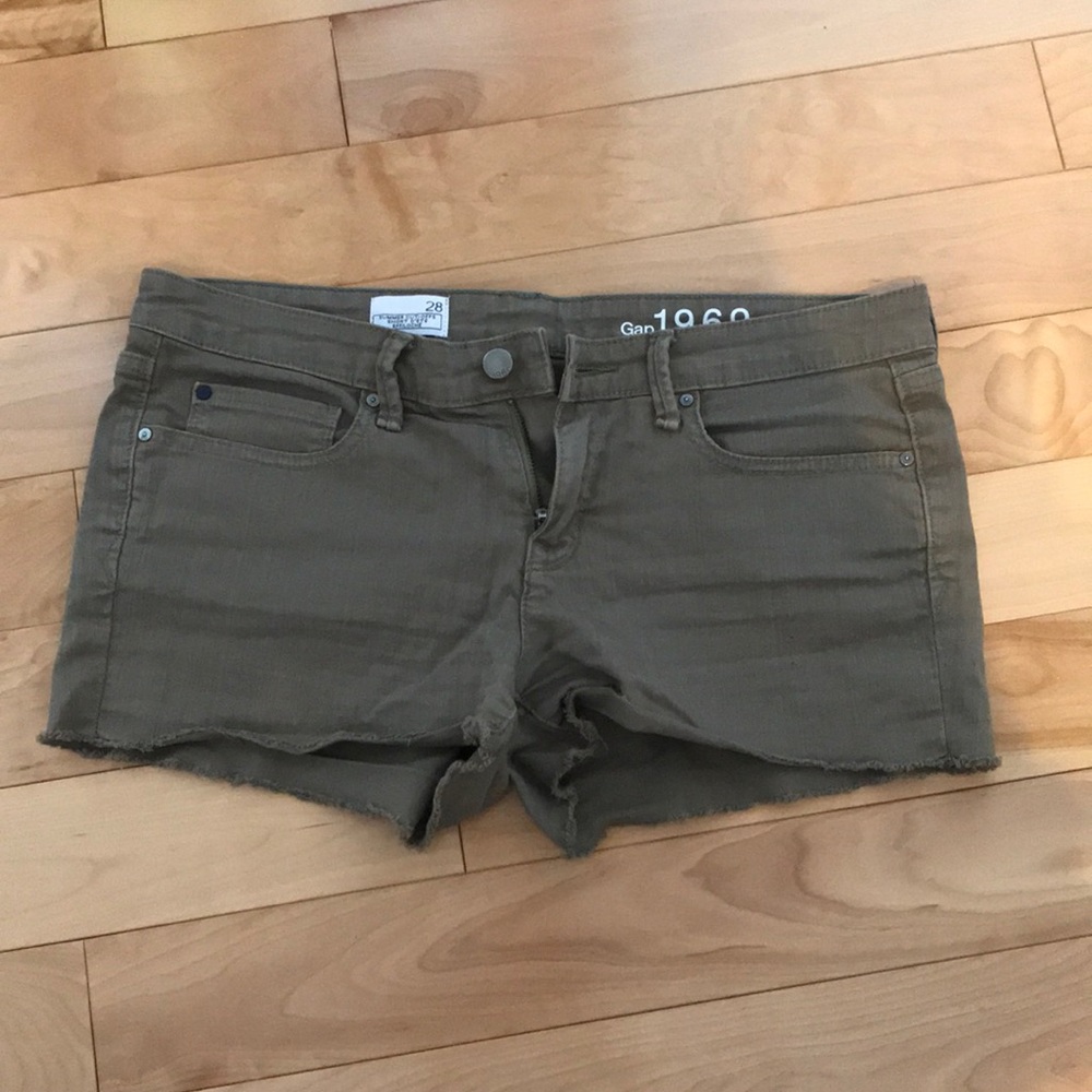Olive jean shorts